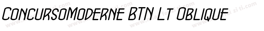 ConcursoModerne BTN Lt Oblique字体转换